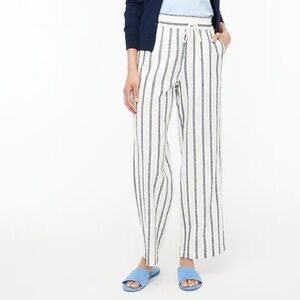 J.Crew Women’s Striped Linen-Cotton Blend Wide-Leg Paper-Bag Pants, Size XS
